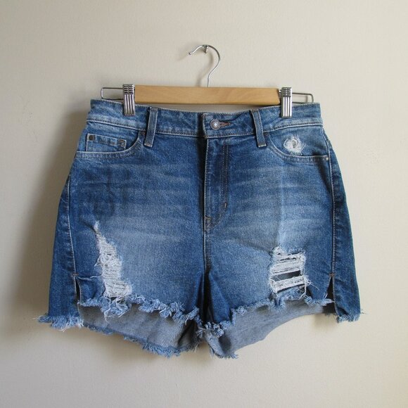 Guess Destructed Denim Shorts - Size 28 - Picture 1 of 8